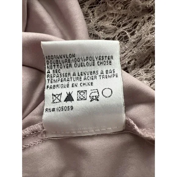 Xscape Womens Sz 4 Taupe Off the Shoulder Embroidered Lace Long Gown Dress - Picture 13 of 14